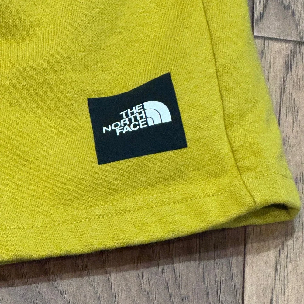 The North Face Mens Yellow Fleece Box Logo Shorts Never Stop Medium